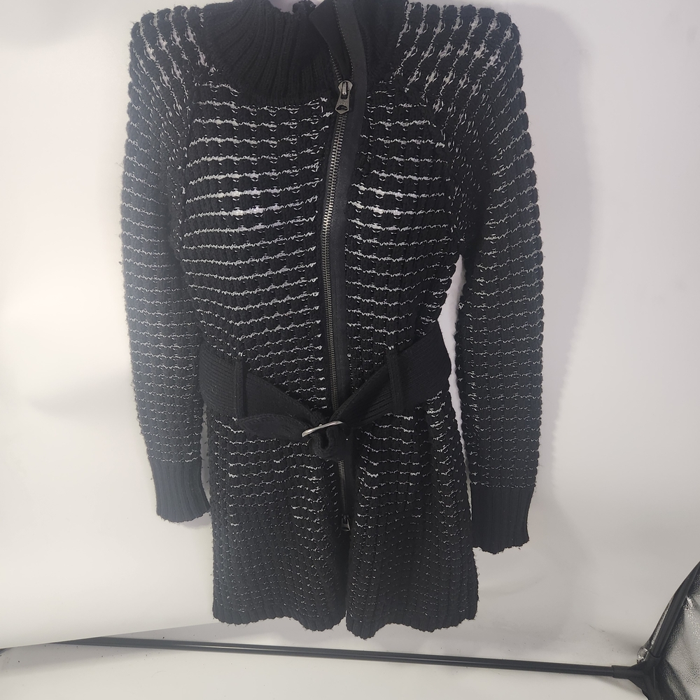 Armani Exchange Black and White Textured‎ Knit Jacket